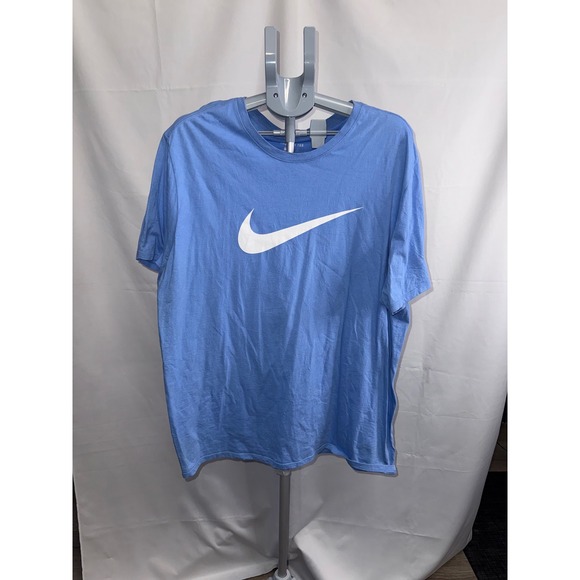 Nike Other - Nike Swoosh Graphic Tee Mens XXL Light Blue Athletic Cut Short Sleeve T-Shirt